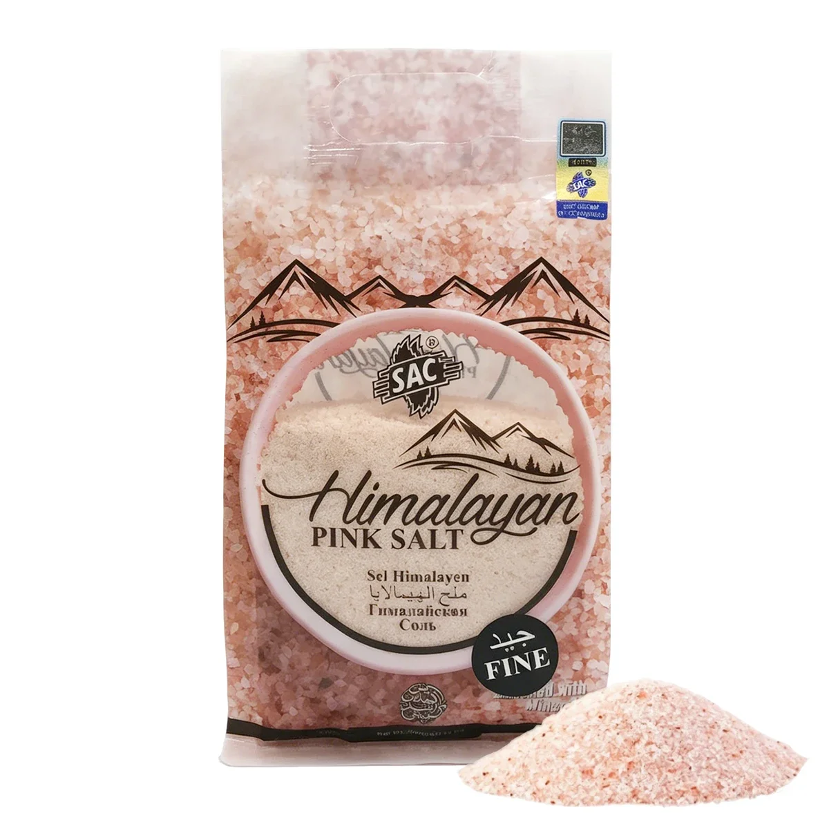 

Гималайская розовая соль для ванн, мелкие частицы, 500 г (17,63 унций), герметичный пакет, многофункциональное применение