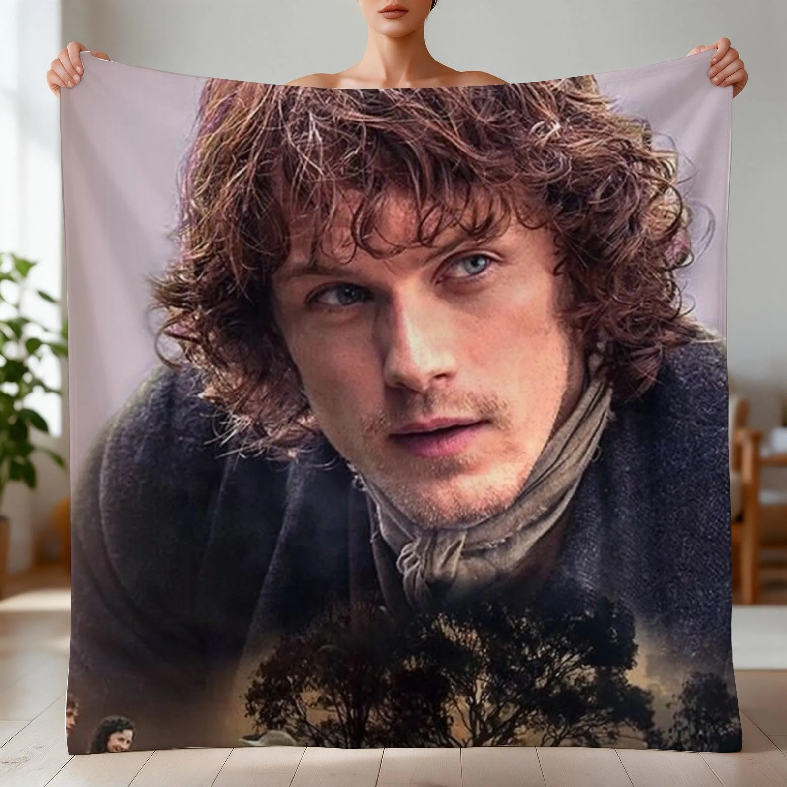 sam heughan Throw Blanket blankets ands blankets and throws manga Blankets