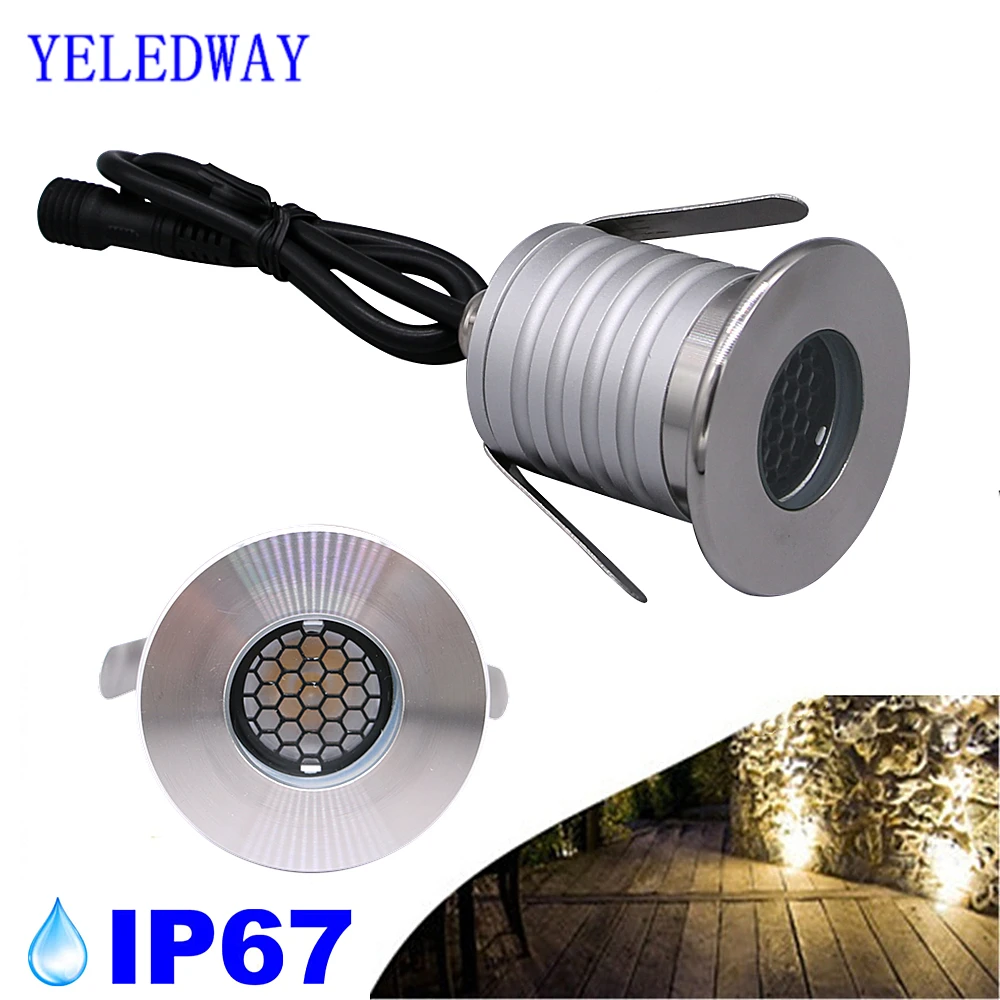 IP67 Anti-Glare Led Underground Light 3W 1W Waterproof Ground Garden Floor Lamp 12V 24V Outdoor Recessed Inground Yard Lighting