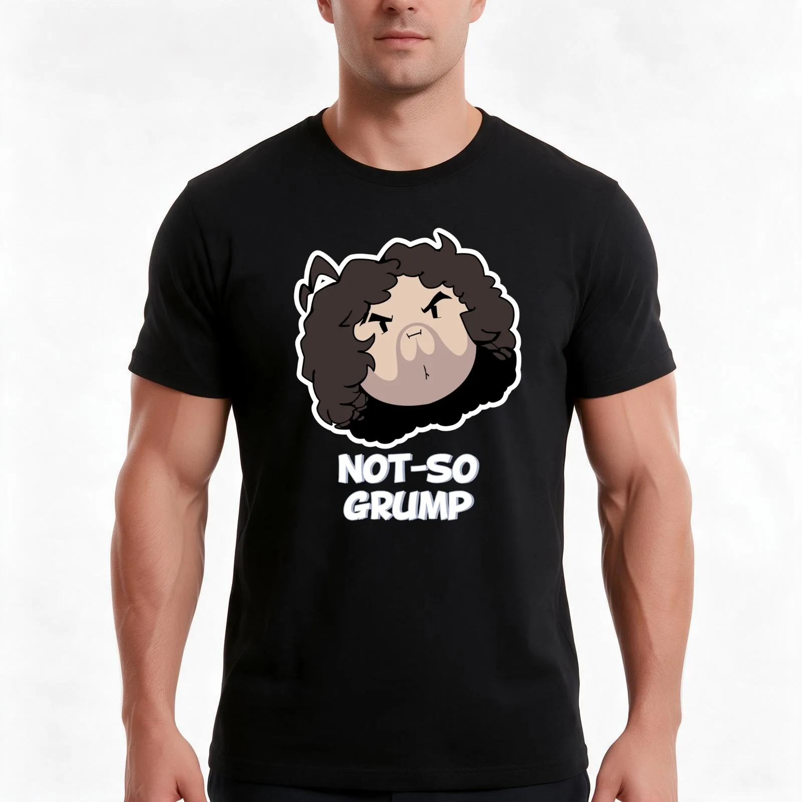 Not-So Grump! T-Shirt, Summer Casual Cotton Tee, Oversized Streetwear Tops, Vintage Graphic Print, Loose Fit Short Sleeve