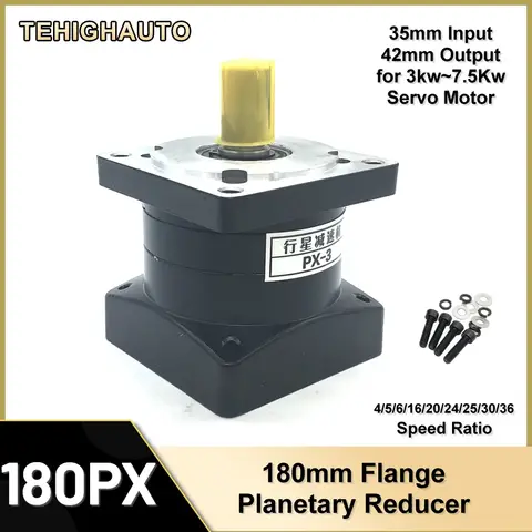 Riduttore epicicloidale Flangia 180 mm Riduttore planetario 600 Nm Ingresso 35 mm Rapporto 3000 giri/min 4-36:1 per servomotore 3KW~7,5KW