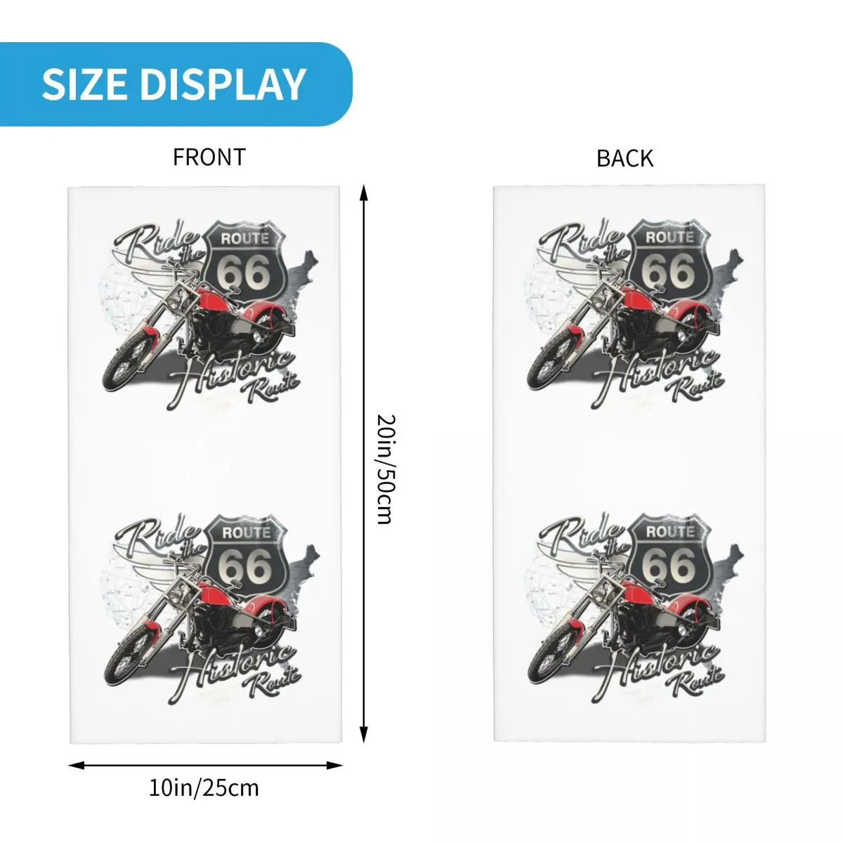 Custom Route 66 Travel Motorcycle Ride Bandana Neck Warmer Men Women Winter Ski Hiking Scarf Gaiter American Road Face Cover