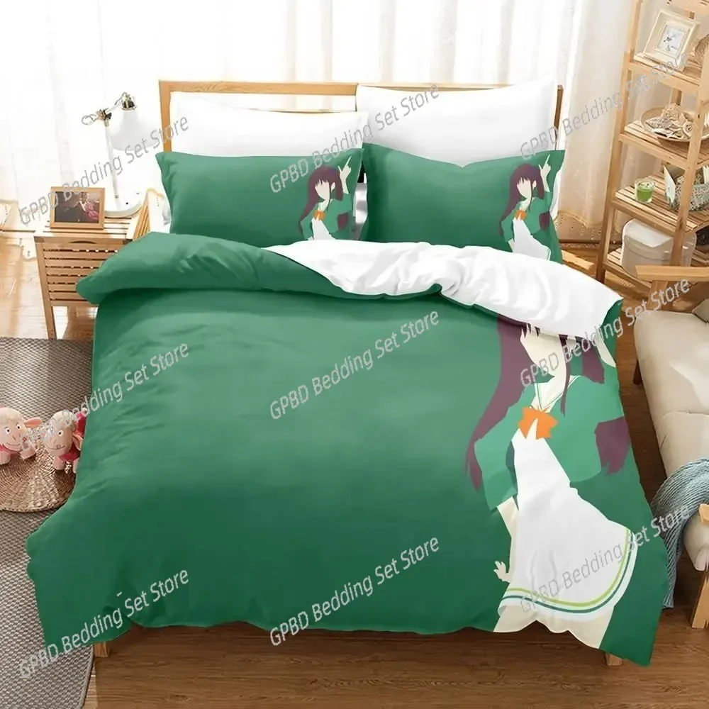 Anime Kawaii Wake Up, Girls! 3D Bedding Set Duvet Cover Pillowcases Single Twin Full Queen King Size Home Decor Quilt Boys Gift