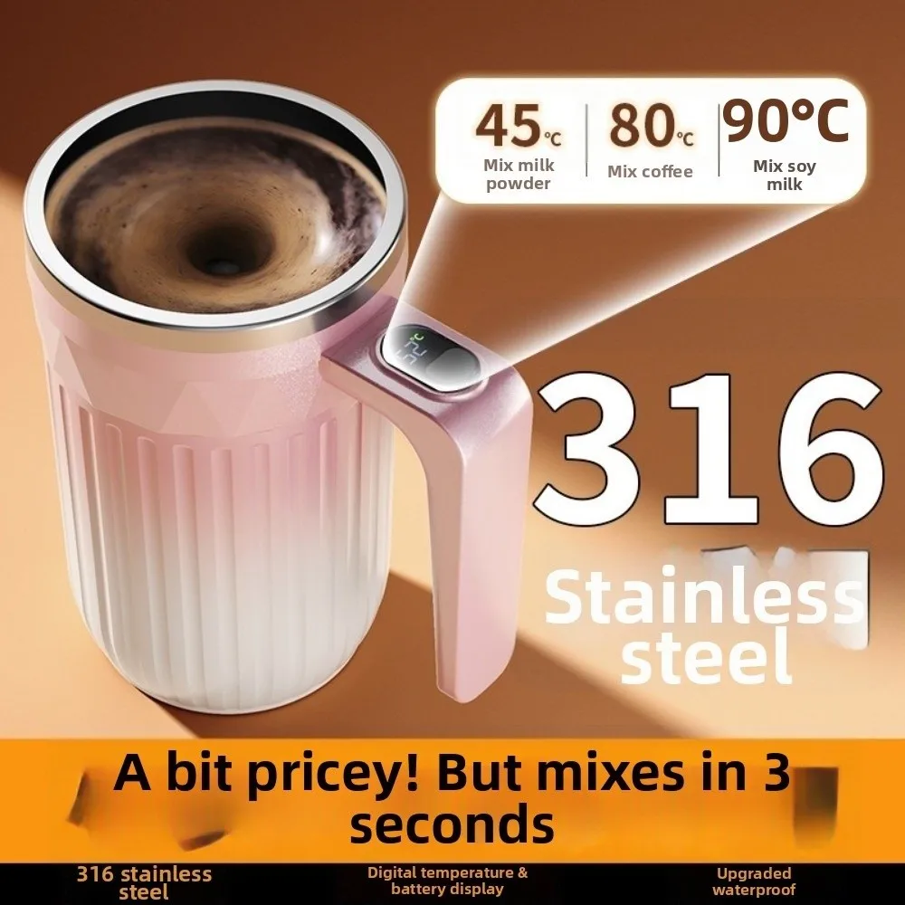 450ml Automatic Self Stirring Coffee Mug Temperature Display Rechargeable Espresso Cup Auto Stirring Large Capacity