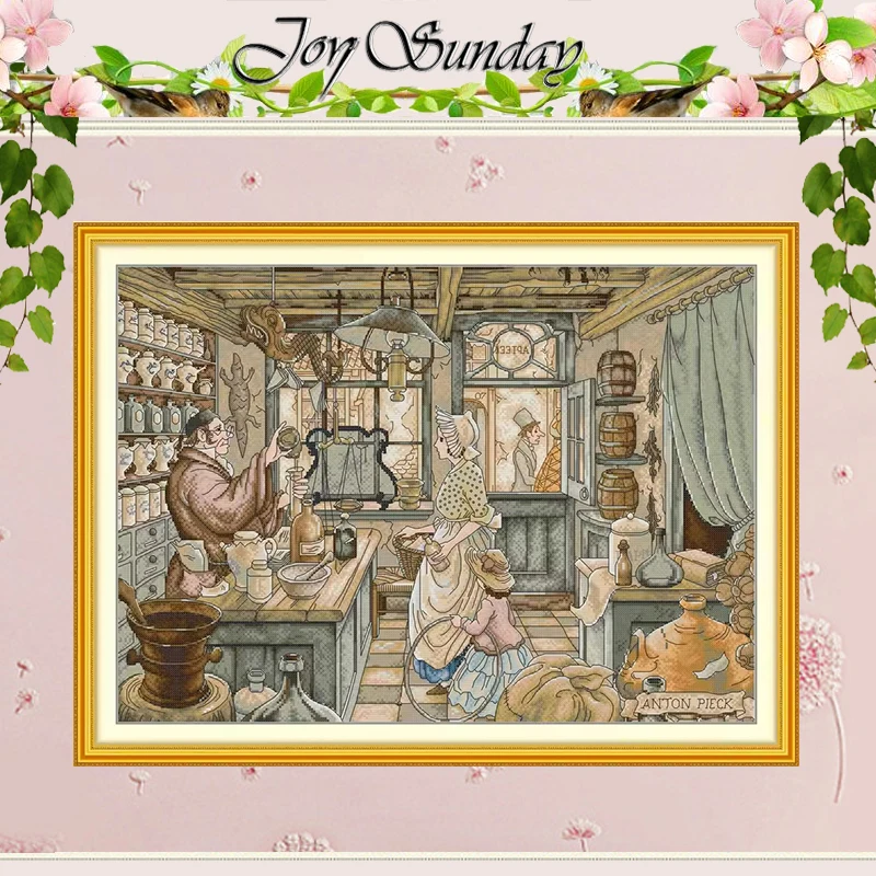 

Pharmacies Patterns Counted Cross Stitch Set DIY Handmade 11CT 14CT 16CT Stamped DMC Cross-stitch Kit Embroidery Needlework