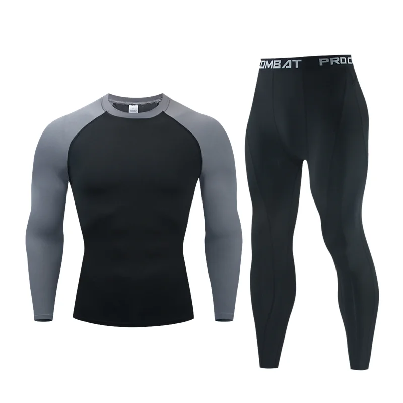 New Men\'s Thermal Underwear Sets Compression Sport Suit Sweat Quick Drying Thermo Underwear Men Clothing Long Johns Sets