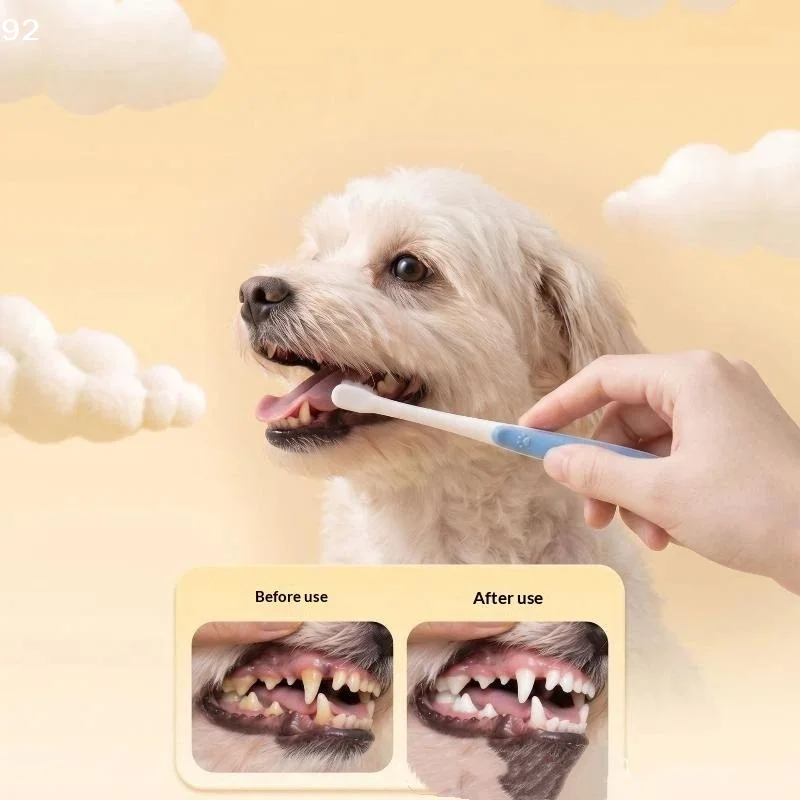 Round Head Toothbrush For Dog Remove Bad Breath And Tartar Dental Care Soft Brush Oral Cleaning Tools For Dogs And Cats Supplies
