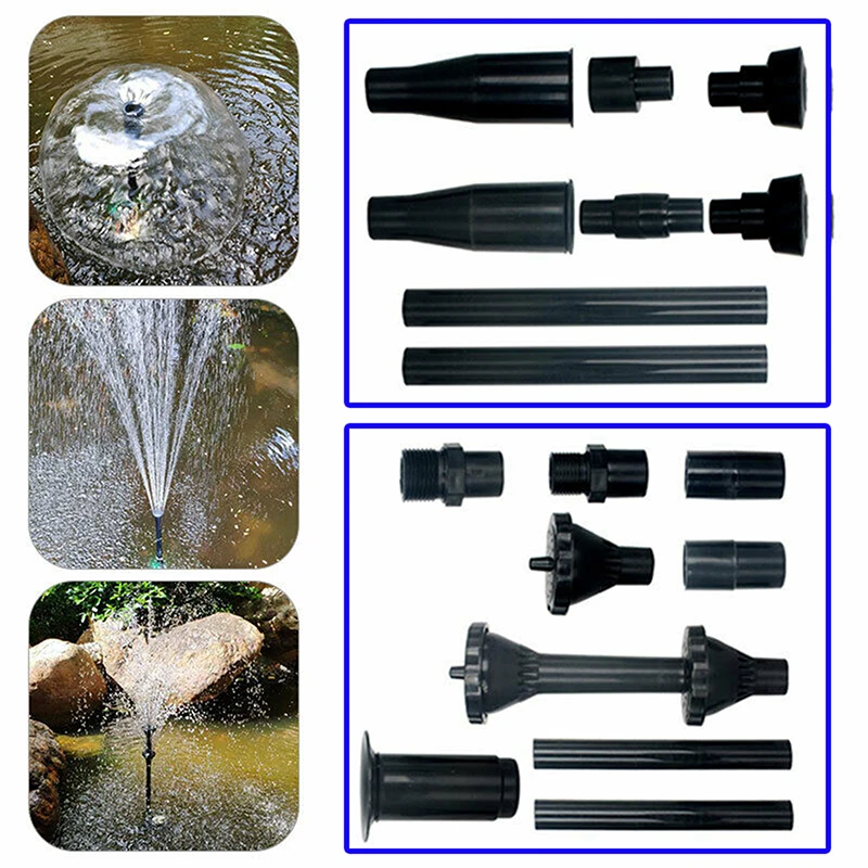 8/10Pcs Fountain Water Pump Nozzle Set Adjustable Height Waterfall Spray Head For Garden Pool Pond Submersible Aquarium Supplies