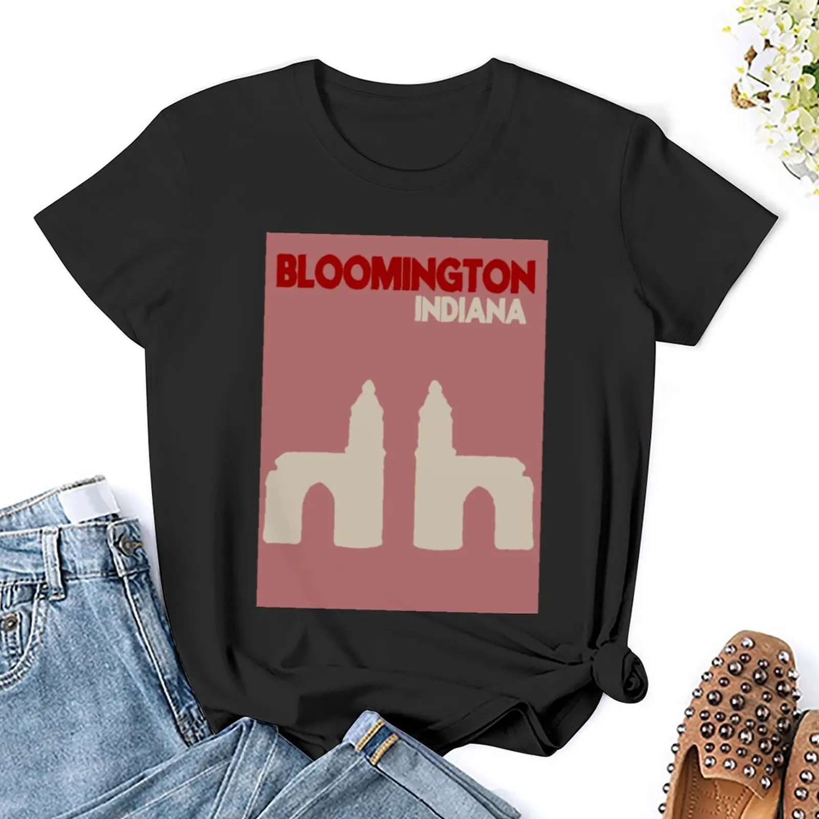 BLOOMINGTON INDIANA wydruk ścienny inspirowana książka na stolik do kawy koszulka anime ubrania vintage bawełniane koszulki damskie