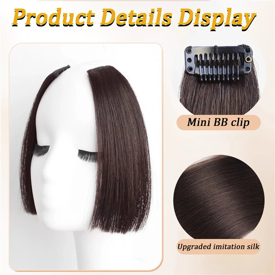 Princess Bangs Cut Synthetic Bangs Clip In Two Side Flat Bangs Clip-In Extension Hairpiece For Daily Party Christmas Halloween