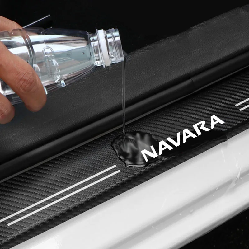 

Car Door Threshold Sill Scuff Plate Sticker for NAVARA Carbon Fiber Trunk Edge Bumper Protective Strips Styling Decoration