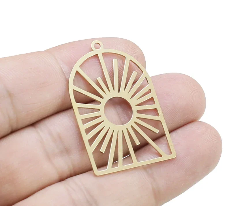 10pcs Brass Sun Charm, Sunlight Earring Charm, Charms For Jewelry Making, Sunflower Pendant, Earring Findings, 37x24mm R2775