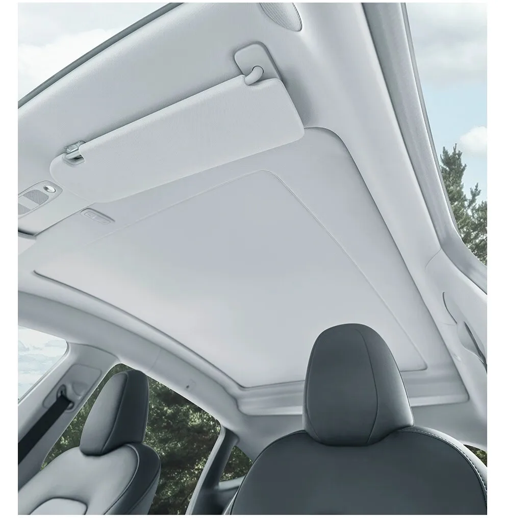 2026 Electric Sunshade Panoramic Sunroof Retractable Sun Shade for Tesla Model Y Car Roof Sunshade