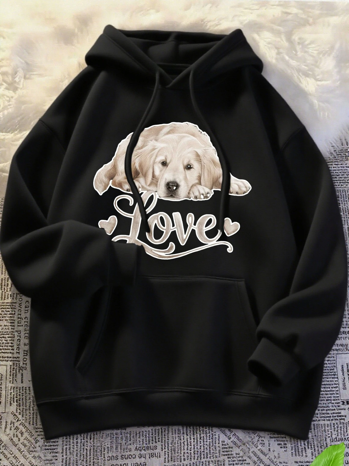 

Женский повседневный пуловер с капюшоном и принтом LOVE Heart Dog, толстовка с капюшоном и длинными рукавами, женская толстовка с капюшоном, зимне-осенняя одежда