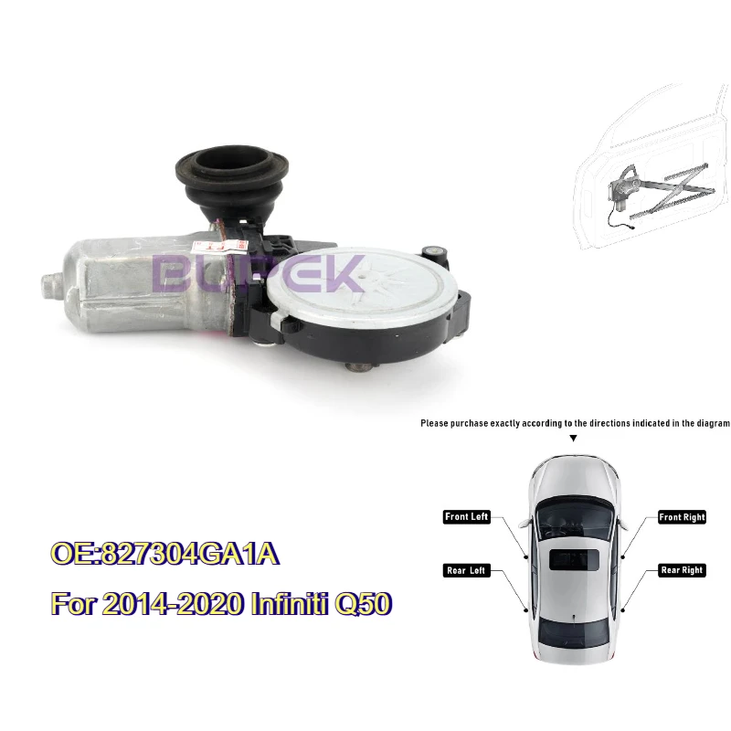 

BUPEK Rear Right Power Electric Window Motor for 2014-2020 Infiniti Q50 Electric Glass Regulator Auto Original Parts 827304GA1A
