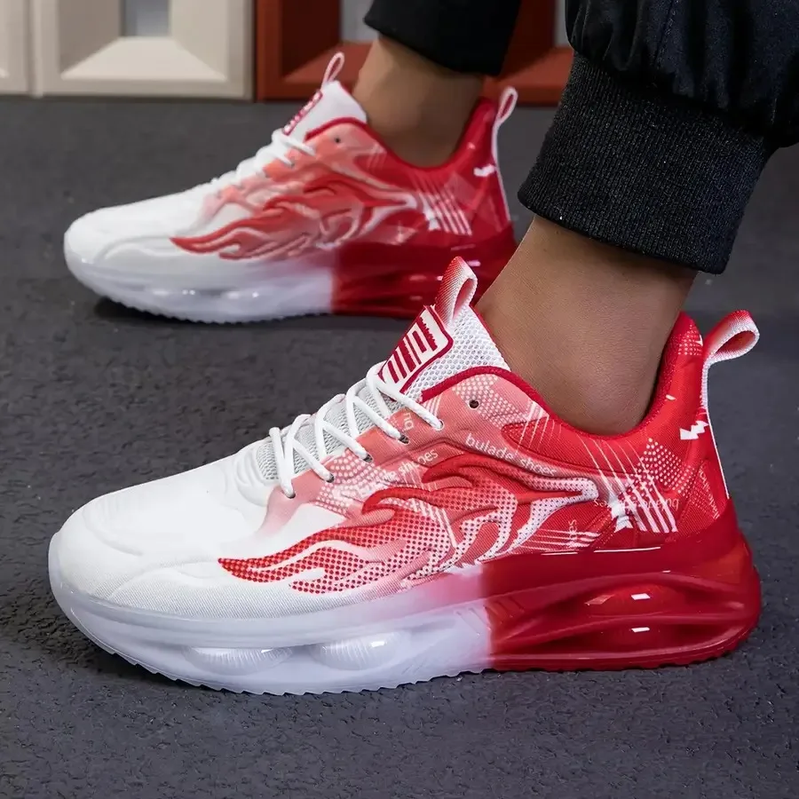 

Men's and Unisex - Low-Top Sneakers - Breathable Running Shoes with Cushioned PVC Sole Round Toe and Lace-Up Closure - Large Si