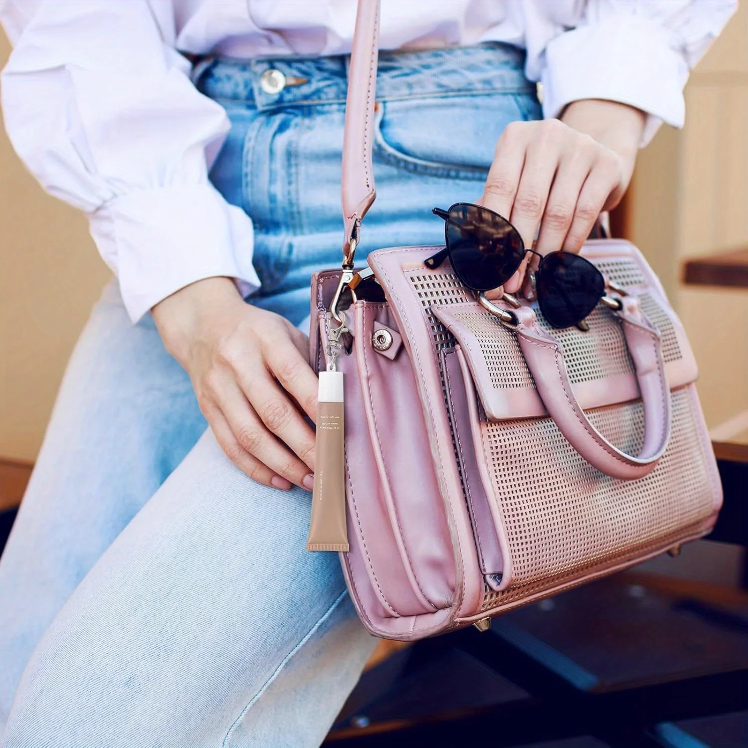 2 قطعة سلسلة المفاتيح غطاء أحمر الشفاه المفاتيح ، غطاء المفاتيح متوافق مع أحمر الشفاه ، حامل سلسلة المفاتيح المحمولة