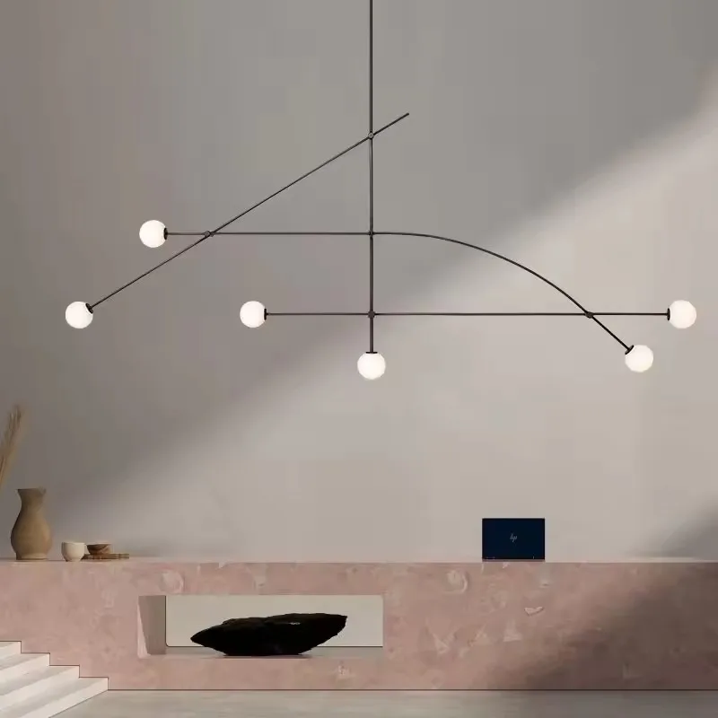 Modern Multiple Chandelier Living Room Black Luminaire Pendant Light for Restaurant Bedroom Lustre Room Decor lamp
