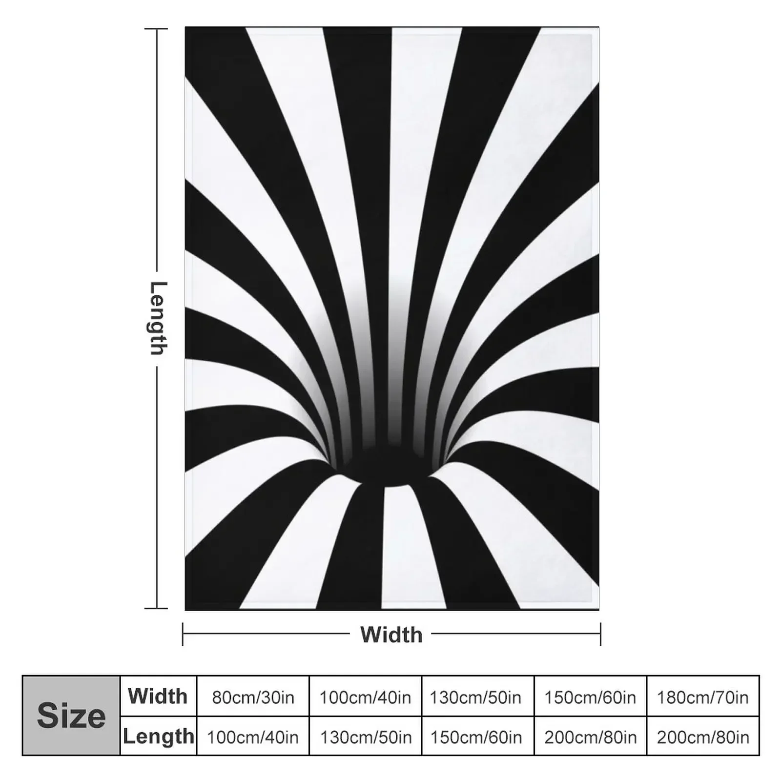 Optical Illusion Black Hole Lines (Black/White) Throw Blanket Furrys funny gift Soft Beds For Sofa Thin Blankets