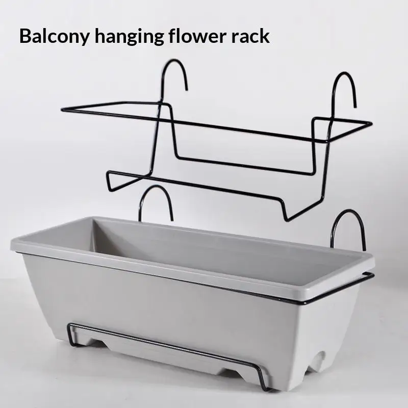 Rechteckiges Blumentopf-Hängeregal zum Gemüseanbau, geeignet für Balkone zu Hause, zum Aufhängen von Gemüsepflanzentöpfen aus Kunststoff – Detail 8