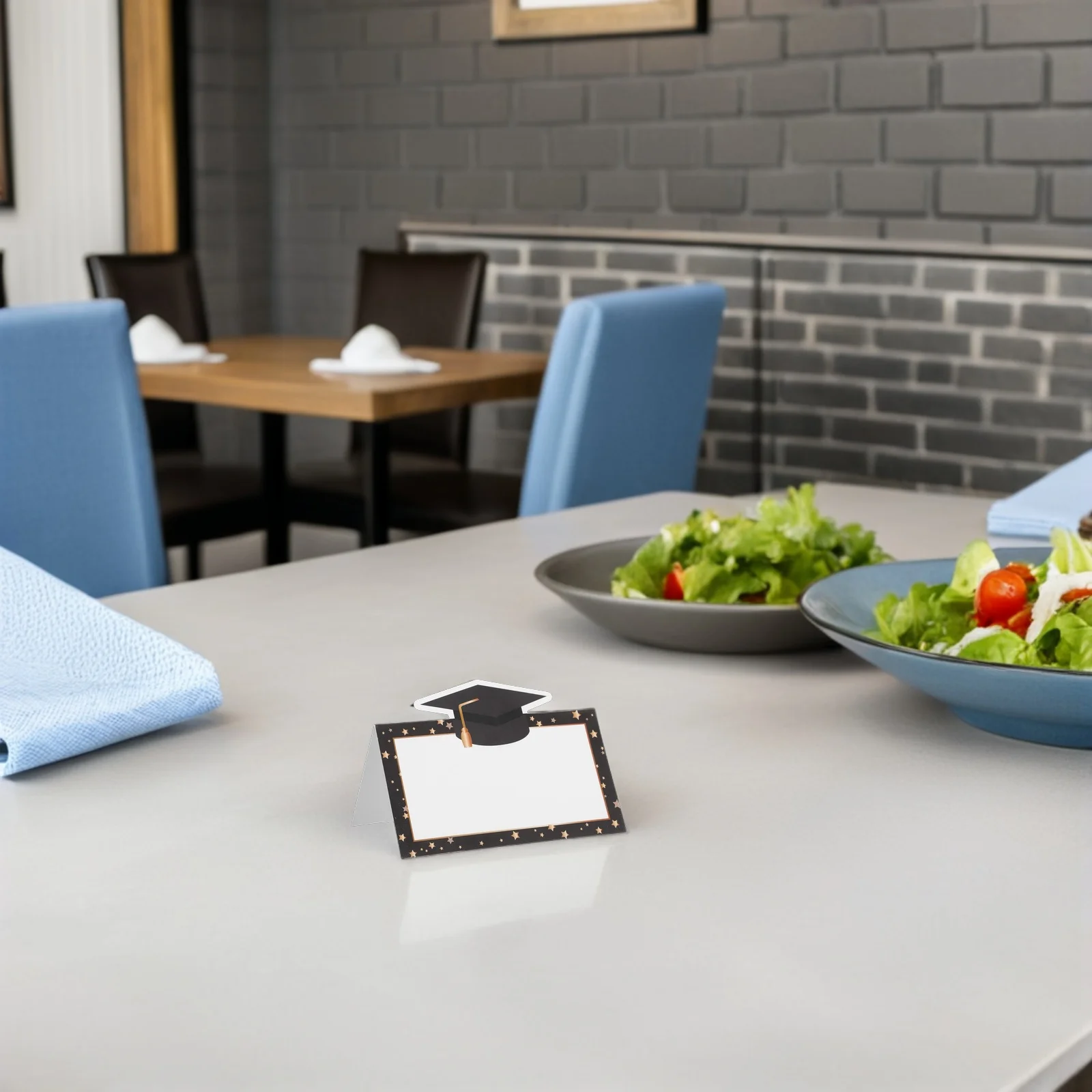 

100pcs Graduation Place Blank Desk Name Cards Diy Table Signs For Graduation Party Favors 2025 Decorations Table Centerpieces