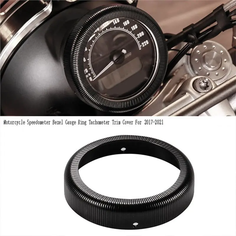 For BMW R Ninet Pure Scrambler Urban 2017-21 Compatible CNC Motorcycle Speedometer Bezel Gauge Ring Tachometer Trim Cover Black