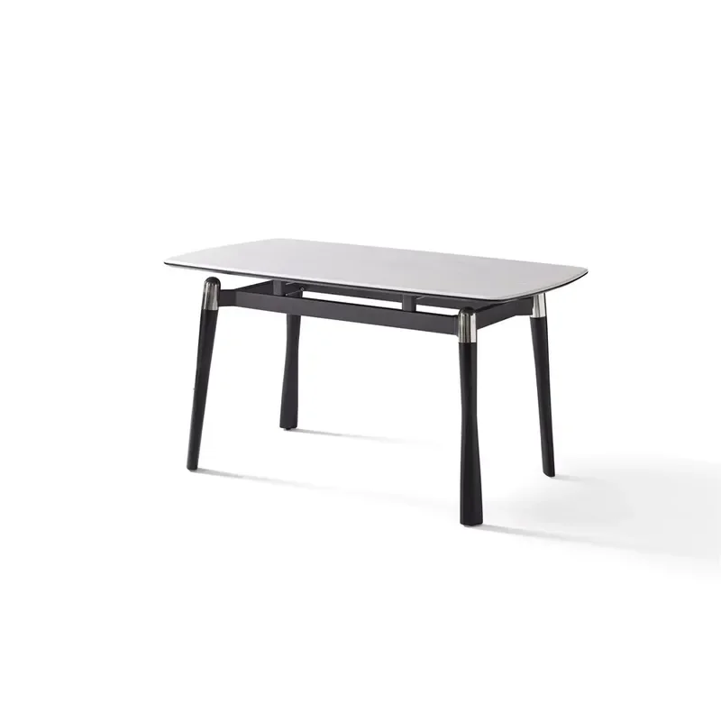 for Light Luxury Rectangular Rock Plate Dining Table