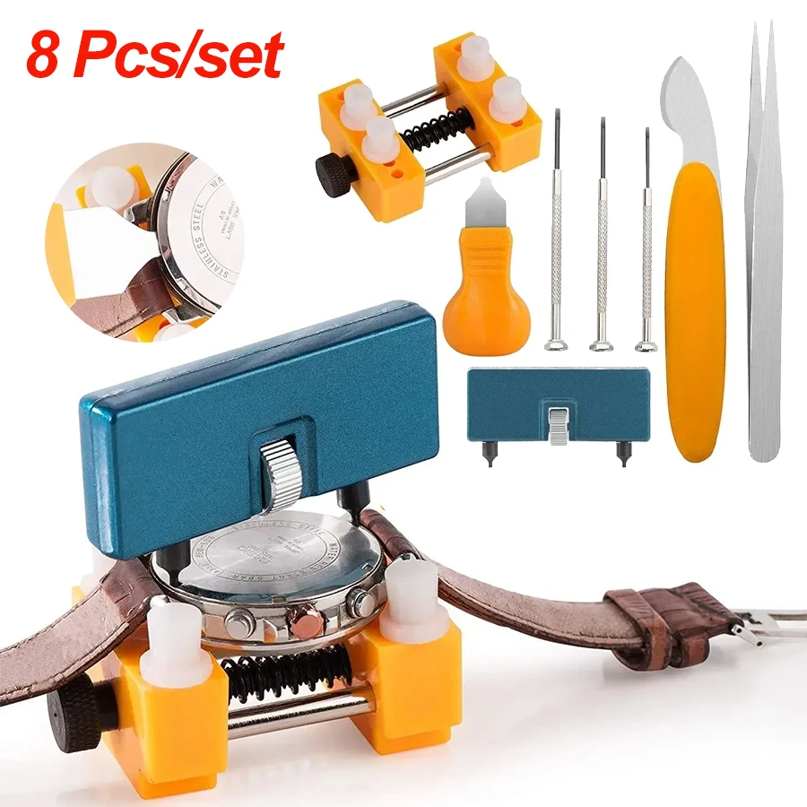 8 Pcs/set Watch Opener Knife Back Cover Remover for Battery Change Install Watch Band Watchmaker Repair Tool Kit