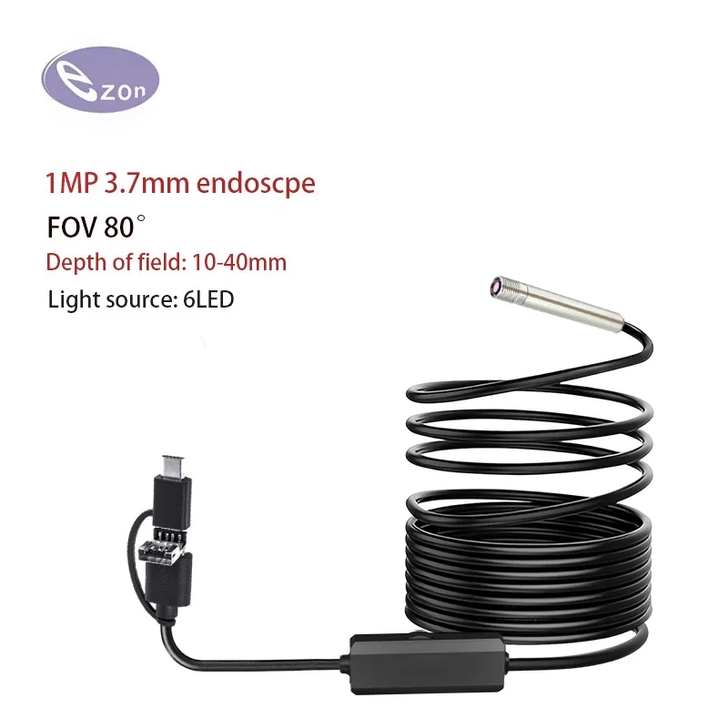 1MP 3.7mm FOV 80° HD Close focus macro Car endoscope for Mechanical maintenanc 3m USB 3-in-1 Mechanical maintenance endoscope