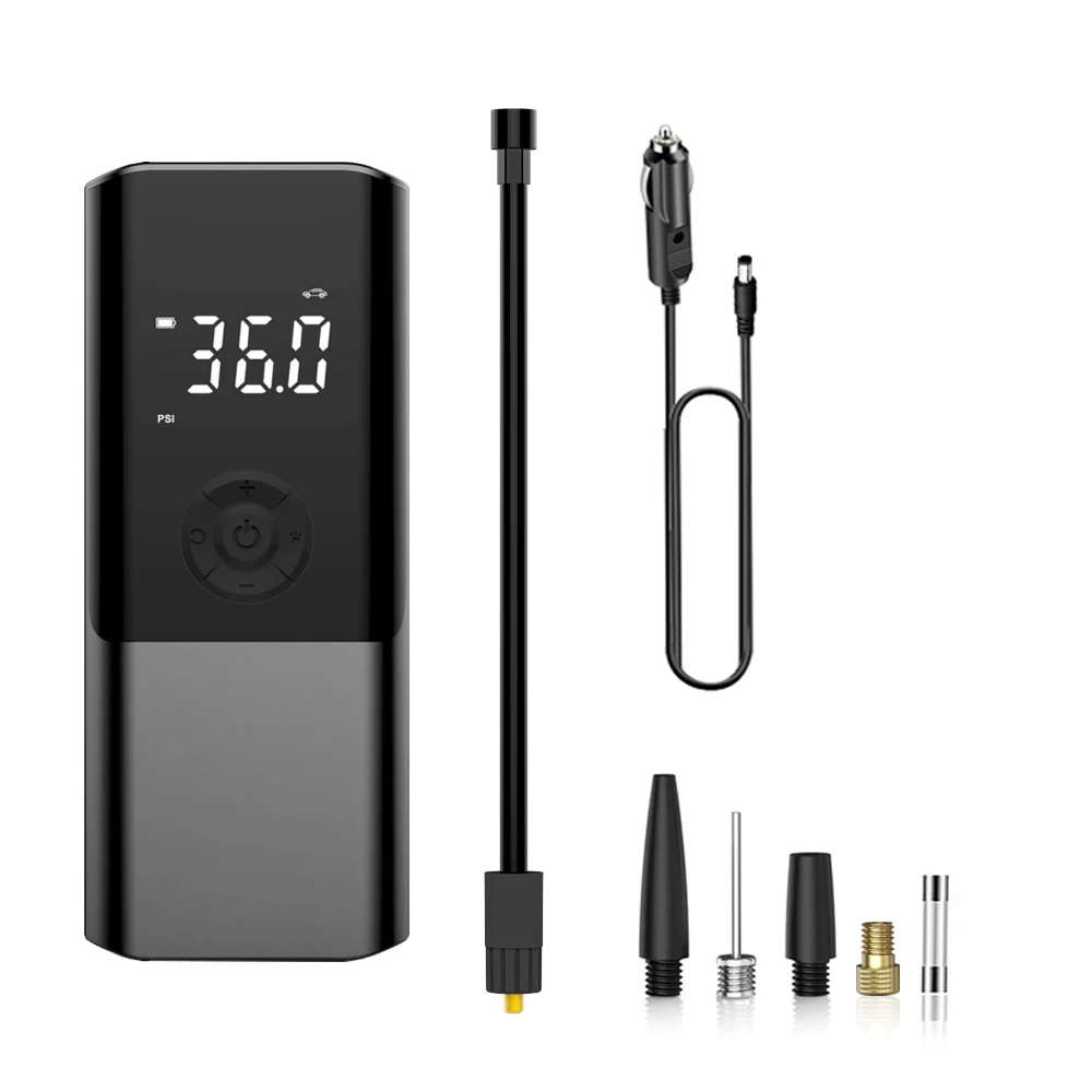 

Car Tire Inflator Portable Air Compressor 19mm Corded Electric Lithium Battery Pump Vehicle Auto Accessories Emergency Tool