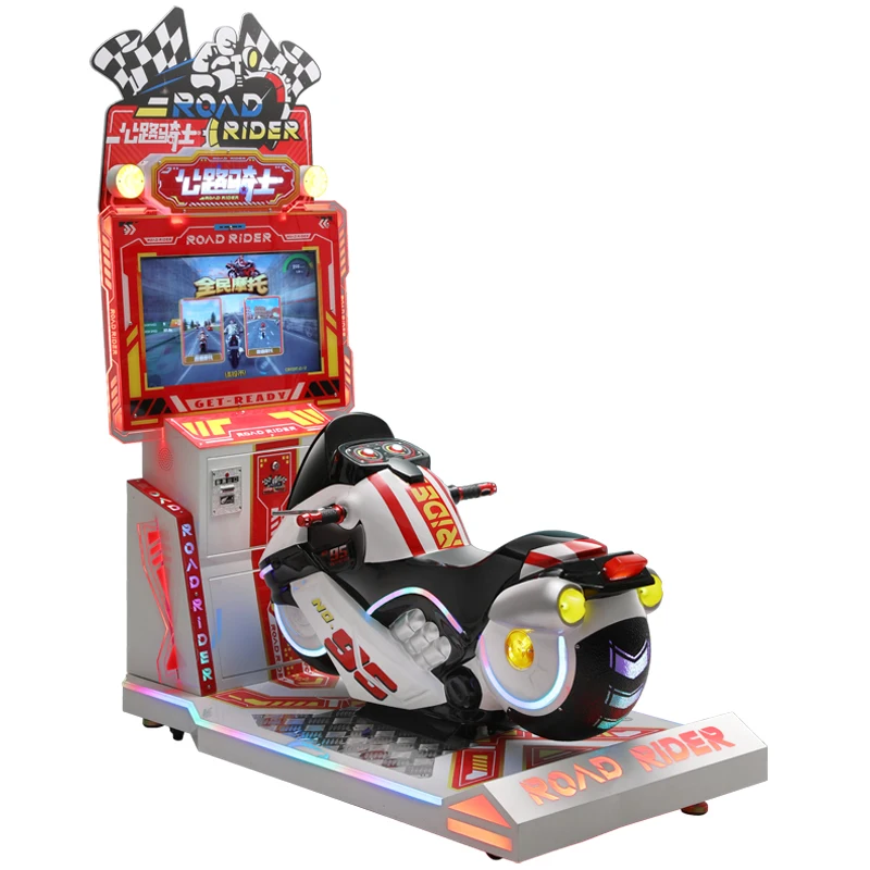 

Indoor Kids Arcade Racing Simulator Coin Operated Motorcycle Road Driving Gaming Machine for Amusement