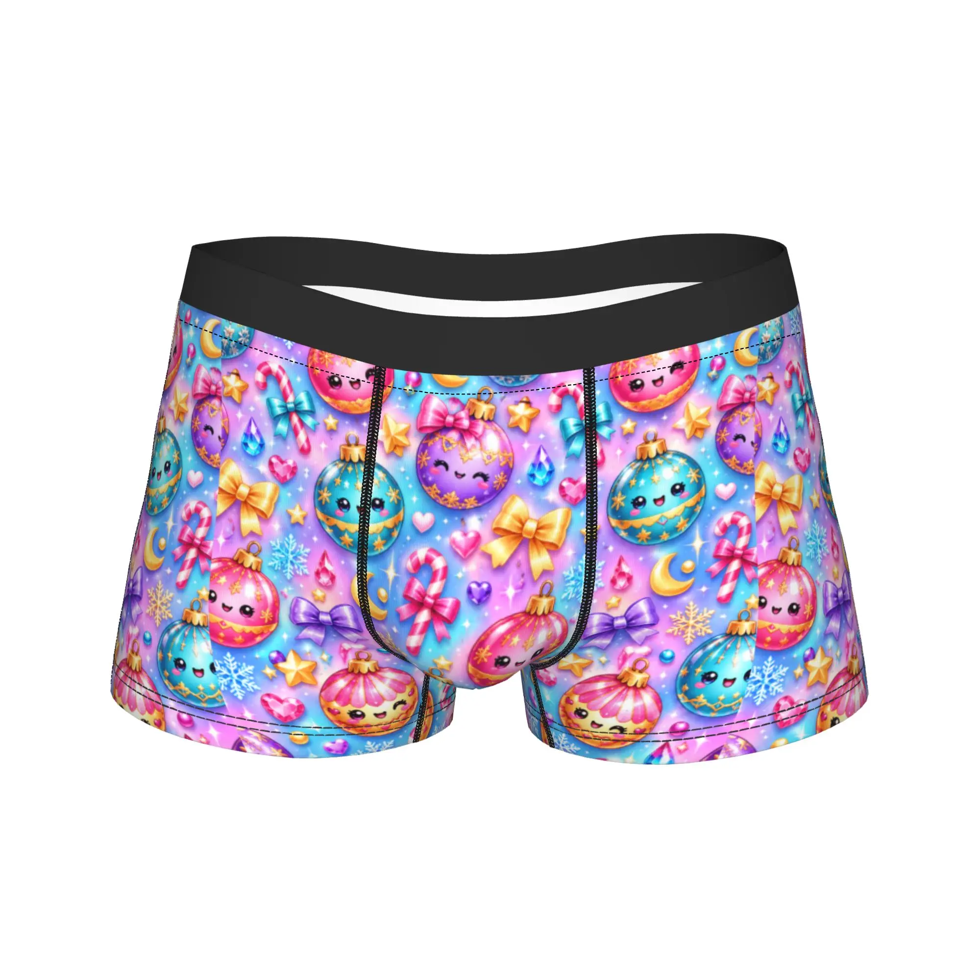Christmas Star Ornament Underwear  Comfortable Panties Printing Shorts Briefs For Male 3D Pouch Plus Size Boxershorts