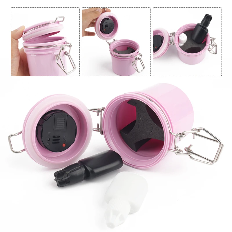 温度と湿度計を備えたまつげ接着剤貯蔵タンク,活性炭シール,漏れ防止ジャー,まつげエクステツール