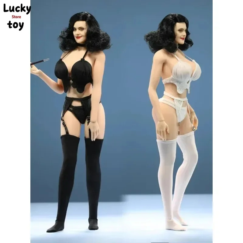 

1/6 Scale Female Soldier Sling Stockings Lingerie with Black White Lace Underwear Model for 12" Action Figure Doll Outfit Gift