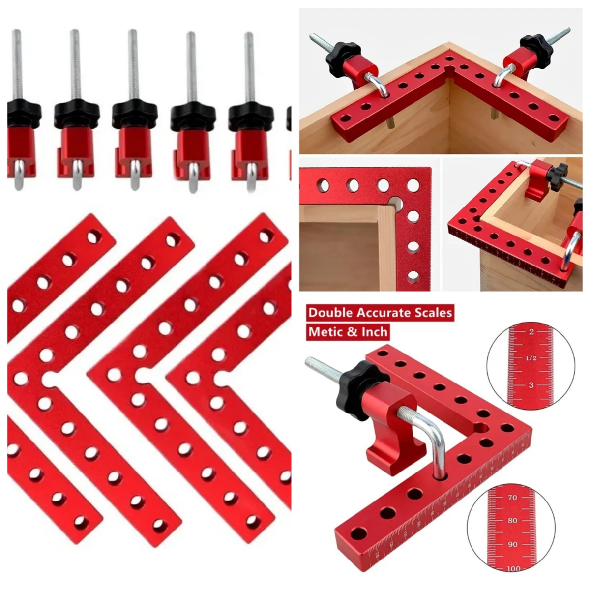 90 Degree Aluminium Alloy Positioning Squares Right Angle Clip  L-Type Corner Clamp Woodworking Carpenter Clamping Tool