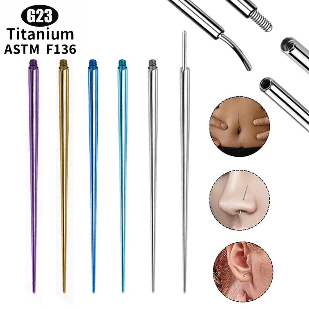 10Pcs G23 Titanium Insertion Pin Taper for Thread Nostril Piercing Taper Push in Earring Implantation Grade Piercing Tool Hot