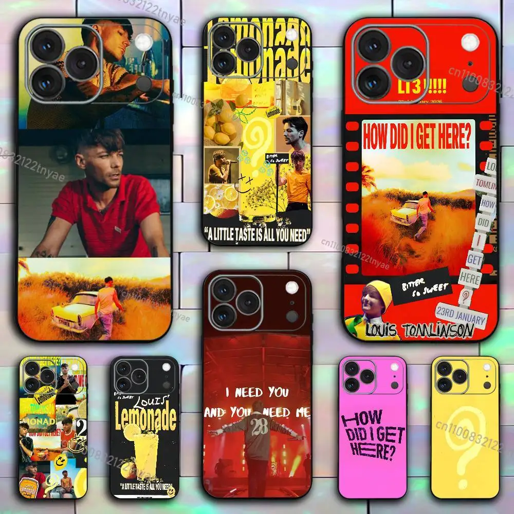 Capa de Silicone Transparente L-Louis Tomlinson para iPhone 17, 16, 15, 14, 13, 12, 11, Pro, Max, Mini, XS, X, Plus, à Prova de Choque