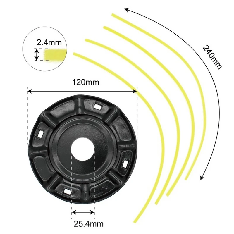 1Set Steel Lawn Mower Head Free 4 Lines Replacement Gasoline/Lithium Grass Trimmer Head Removal Of Garden Weed Brushcutter Part