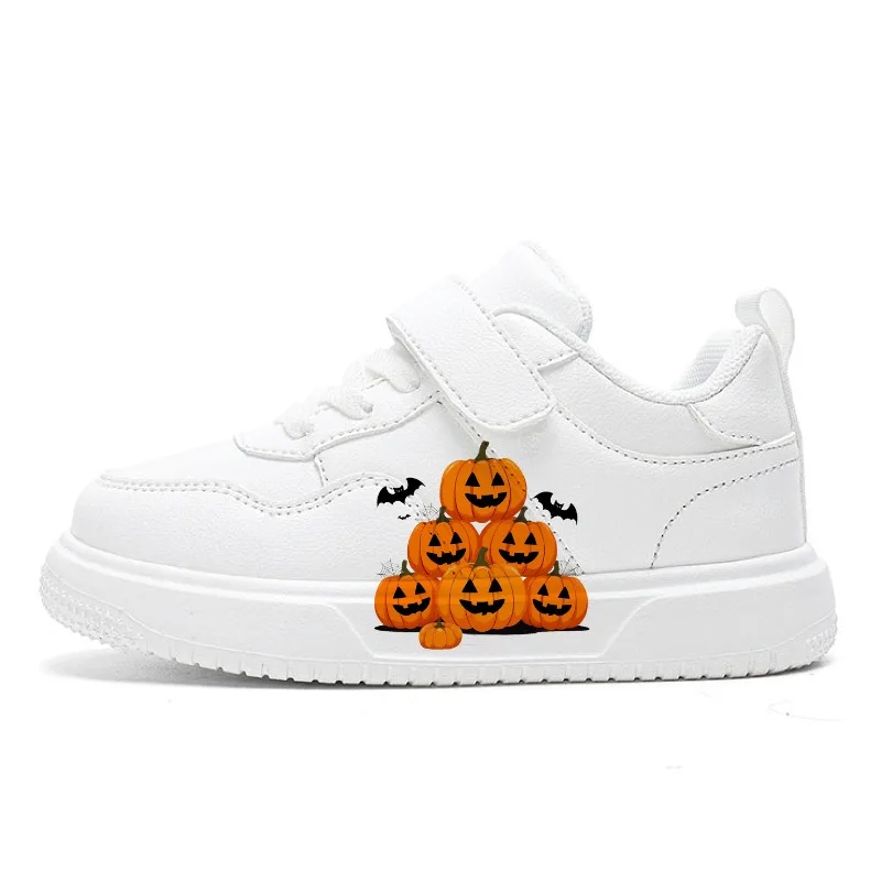 

Cozy Halloween Pumpkin Sneakers Kids Soft Non Slip Outdoor Leather Kids Shoes for Girl Toddler Boy Shoes Chunky Sneakers Mickey