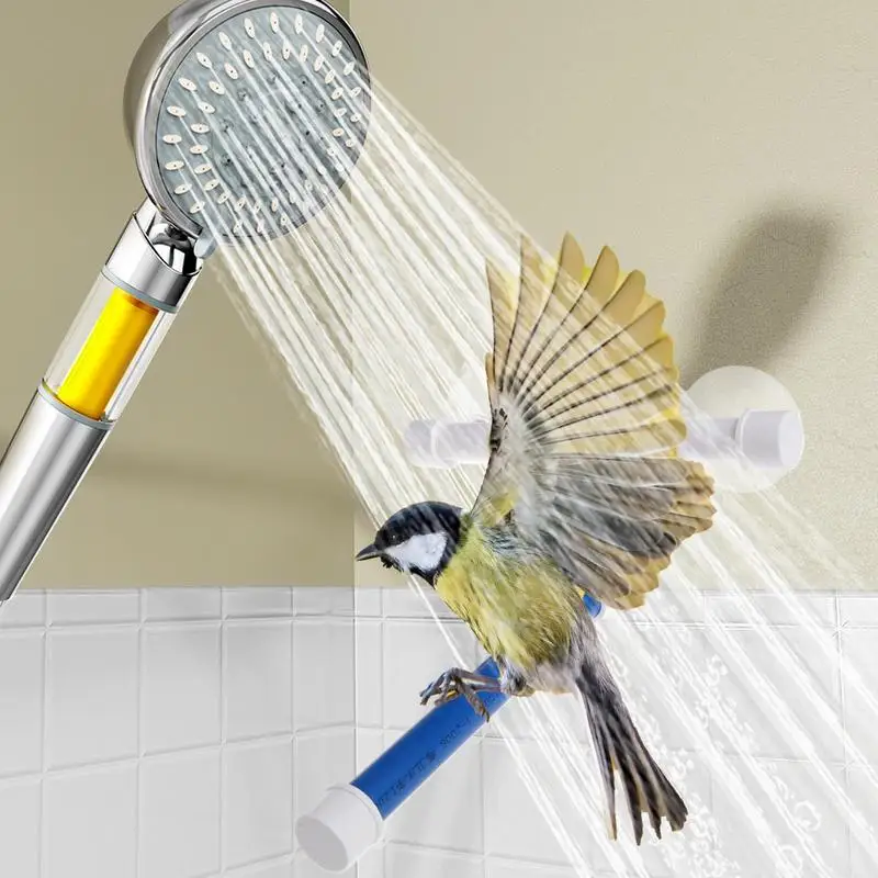 الببغاء دش جثم شفط كأس Bied جثم دش حامل لعبة جدار جبل رف قائم قفص الببغاء اكسسوارات حمام اللعب ل