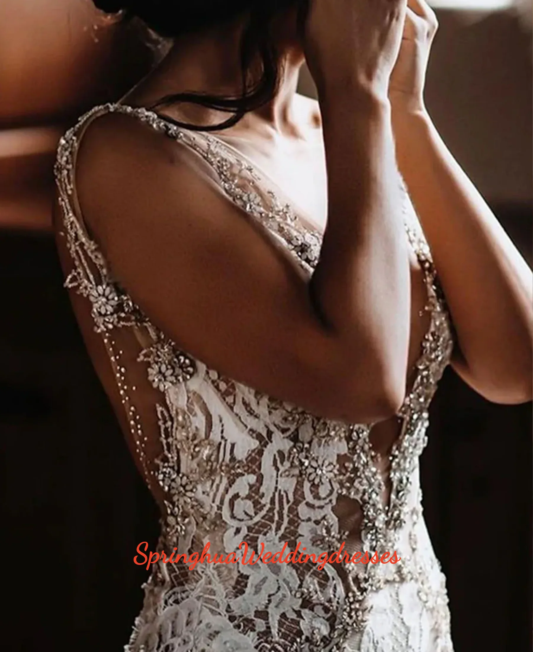 

Customized Wedding Dresses Mermaid Boho V Neck Cap Sleeve Court Train Lace Bridal Gowns With Appliques Vestidos De Novia 2026