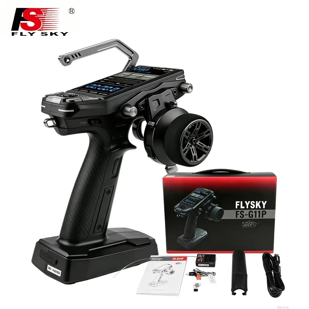 Flysky Fly Sky FS-G11P 2.4Ghz 11CH Radio Controller Transmitter with IPS Display Supports 18650 Battery R11P Receiver Included