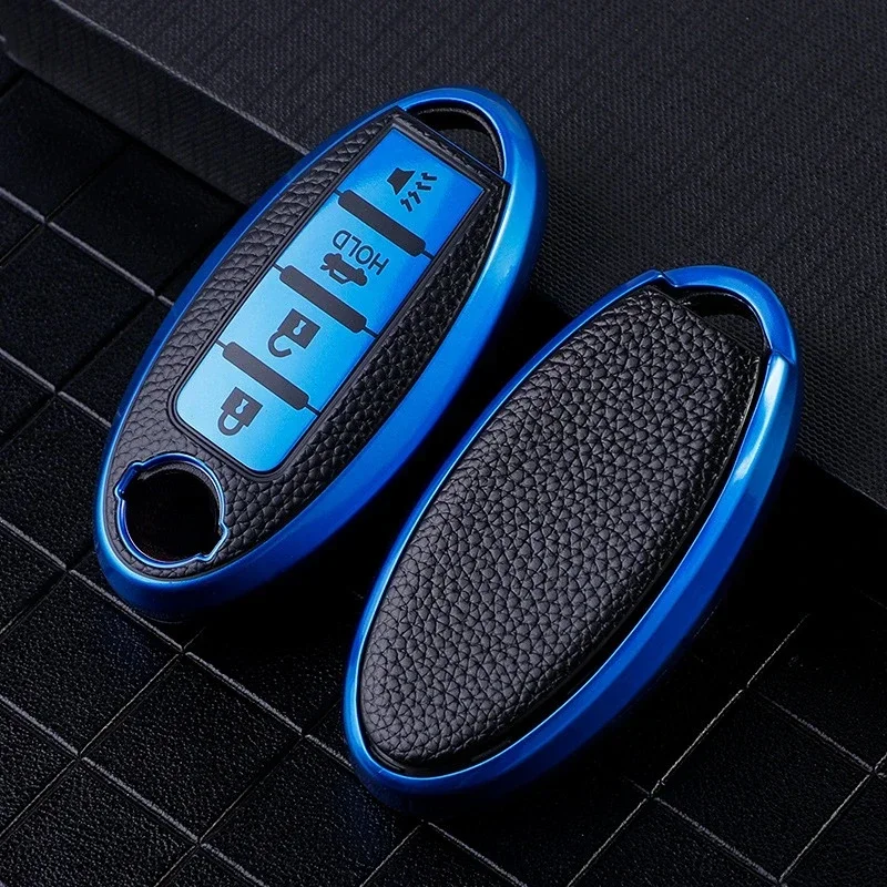 TPU Leather Car Key Case Cover for Nissan Leaf Micra Qashqai J11 J10 X Trail T32 Versa Note Patrol Key Fob Cover Accessories