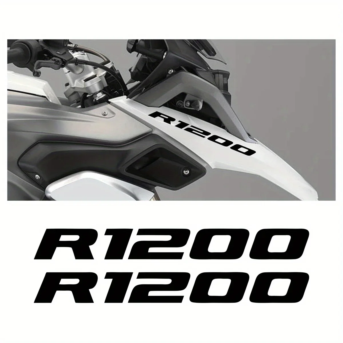 2Pcs/Set R1200 Waterproof Vinyl Motorcycle Sticker Decal for Helmet Case Tank Car Window Universal Exterior Decor