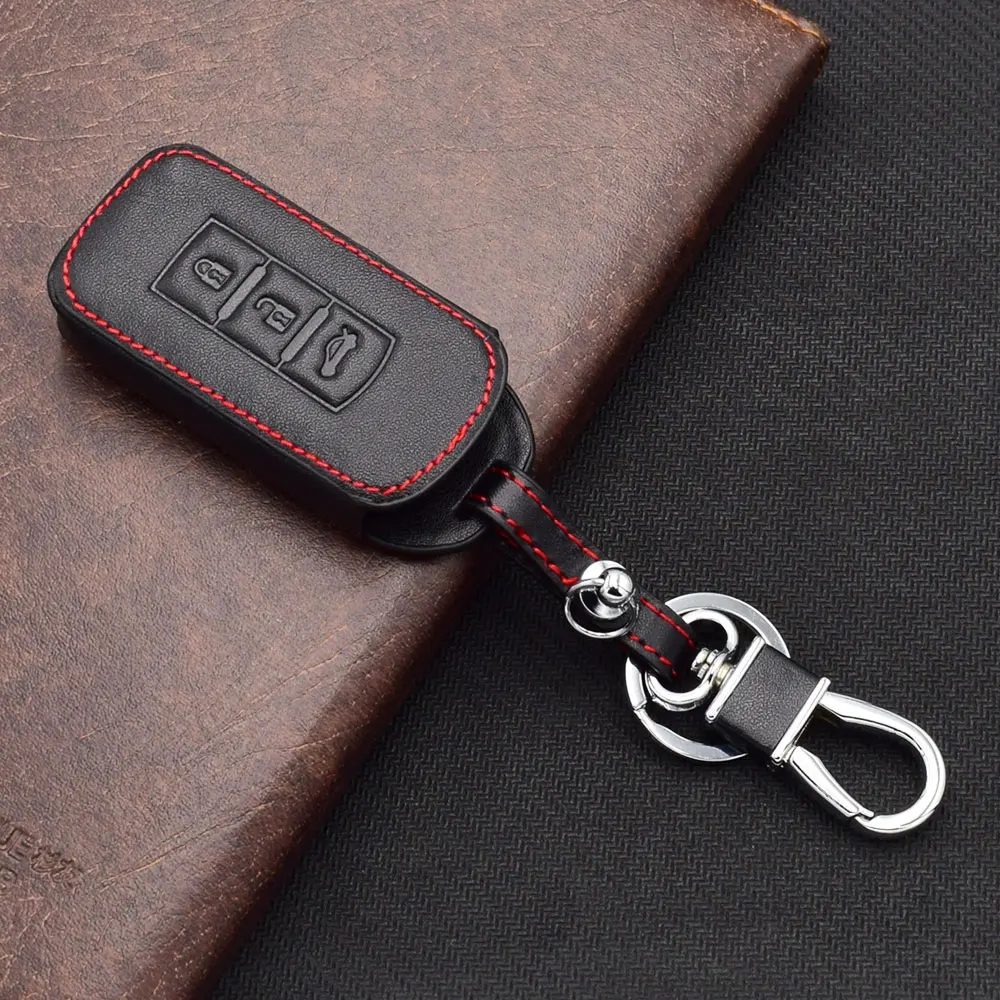 Leder Auto Schlüssel Fall Für Mitsubishi Outlander Lancer 10 Pajero Sport L200 ASX RVR Smart Remote Anhänger Protector Abdeckung Keychain tasche – Detail 6