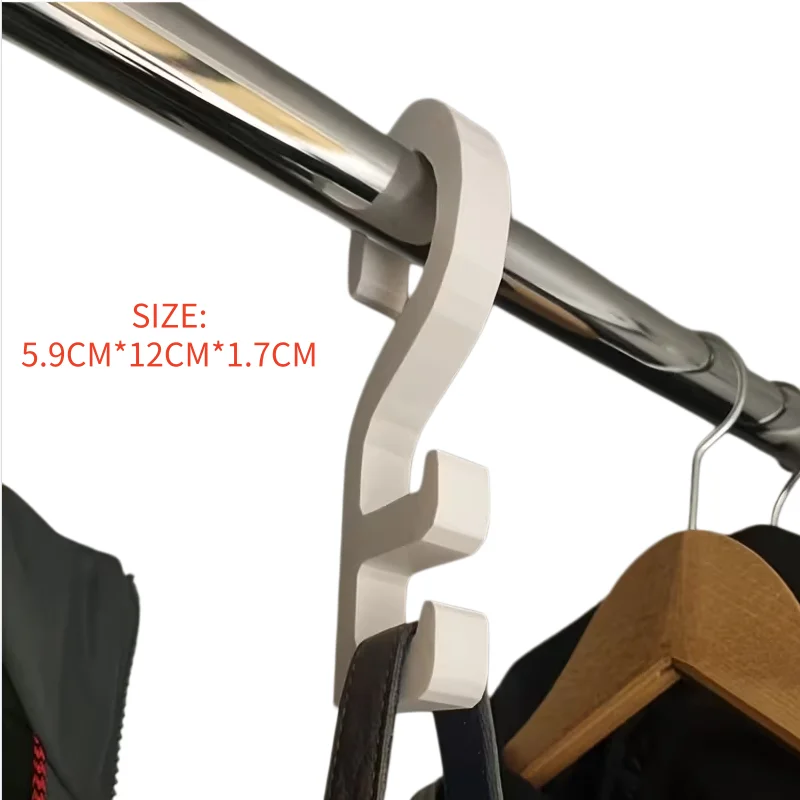 Wardrobe Rod Handbag Hanger Hook White Purse Holder Organizer 3D Multifunctional Closet Storage Rack for Bags Scarves Space