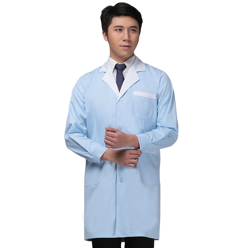 Pharmacy Work Uniform Man White Coat Long and Short Sleeve Hospital Doctor Clothing Customized Logo Nurse Medical Shirt Dress