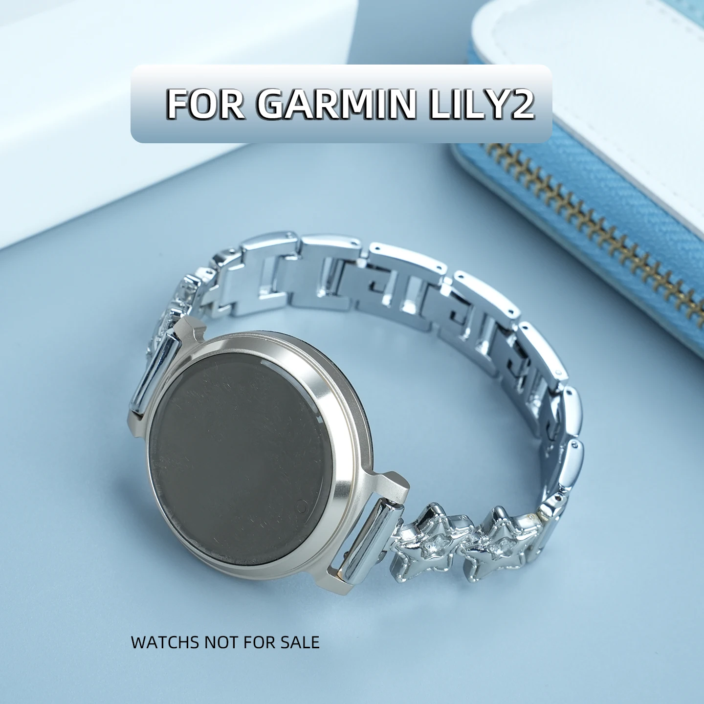 For Garmin Lily 2 Bracelet Star studded Diamond Fashion Light Luxury Strap Women's Quick Release Watch Chain 14mm Watch Band