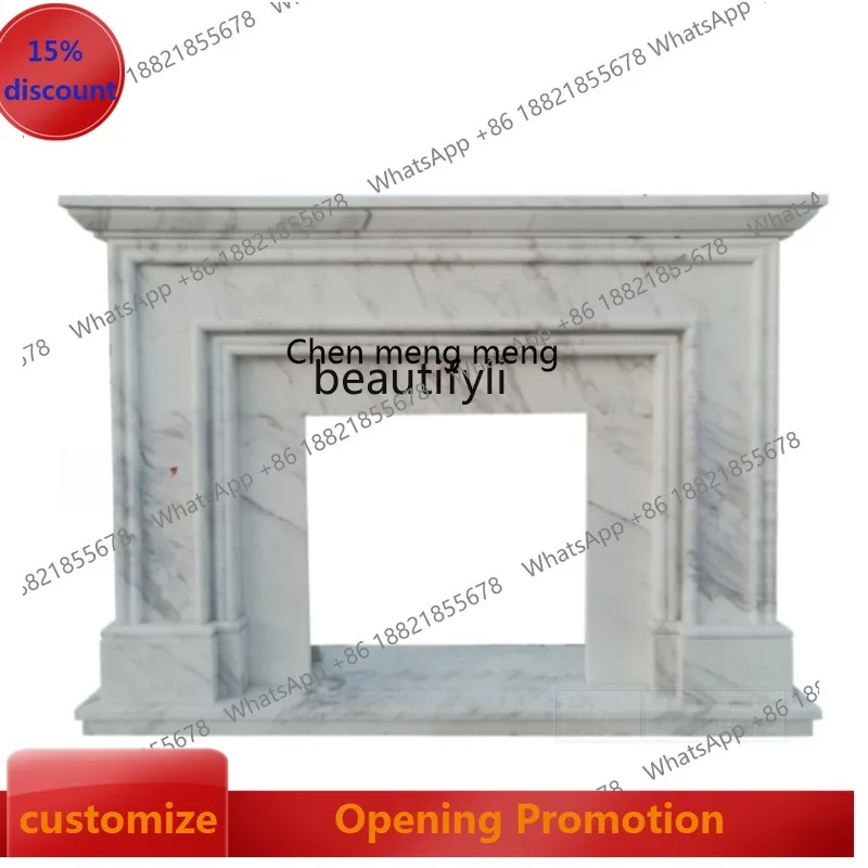 

Marble stone carving European natural white stone American decorative craftsmanship fireplace rack decorative cabinet ornament