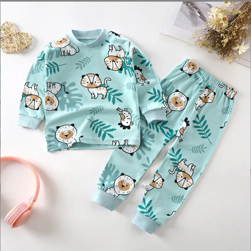 Cartoon Kid Sets2023Cotton Baby Girl Clothes Cute Animal Sets Girl  Top+pant Sets Toddler Clothing Baby Boy Clothes Pajama Pants